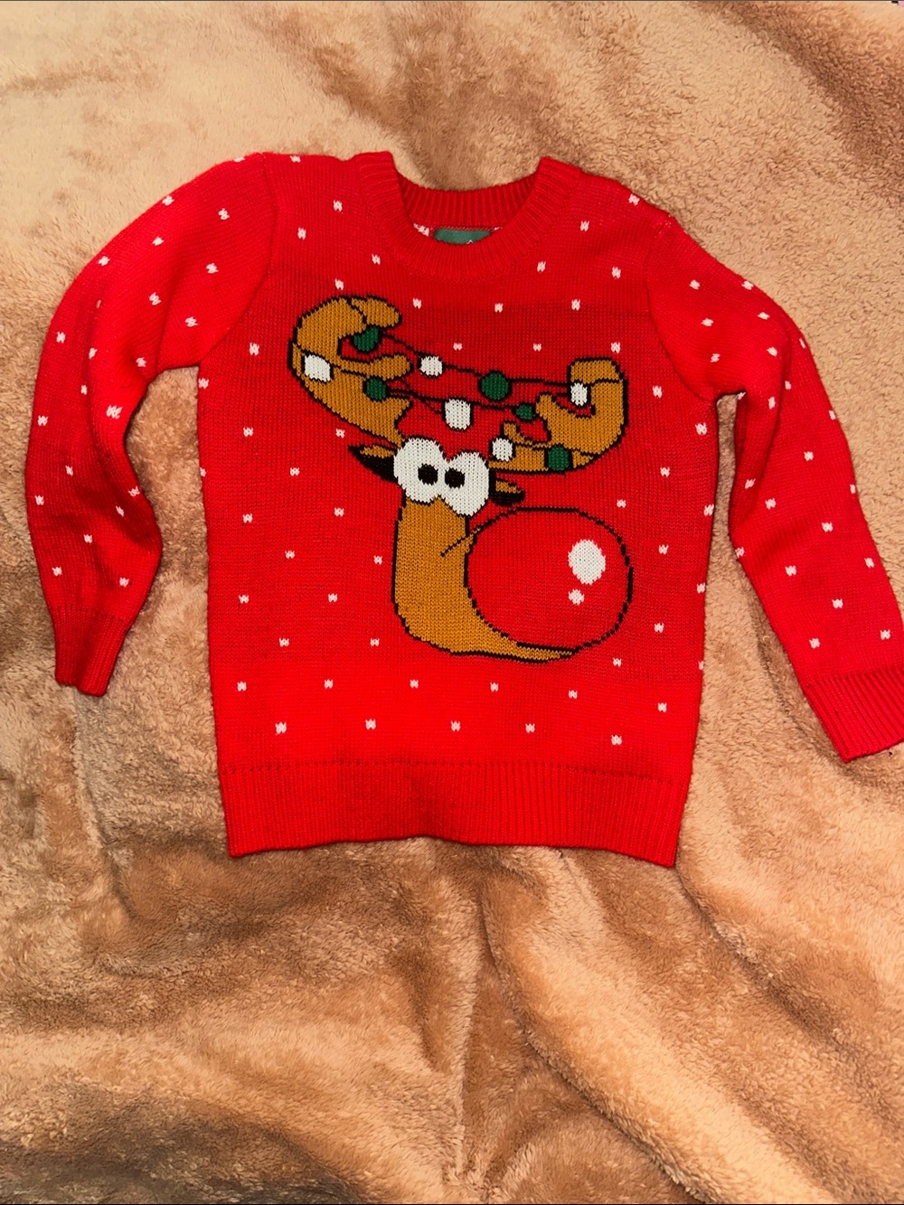Ugly Sweater/Red Holiday Reindeer Sweater